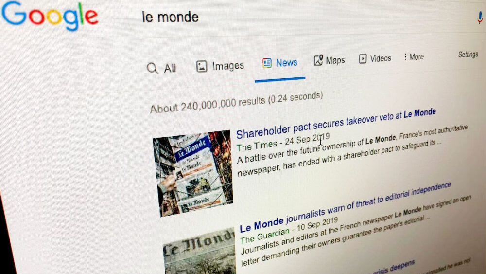 Google walczy we Francji z tzw. „podatkiem od linków”