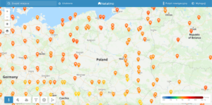 Netatmo - mapa Polski z danymi od klientów