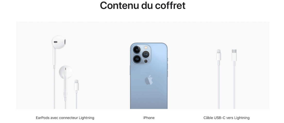 Zawartość pudełka iPhone 13 we Francji