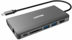 Unitek Hub USB-C - HDMI, 2xUSB, RJ-45, VGA