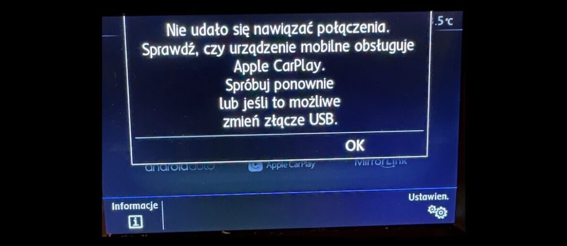 Komunikat błędu CarPlay w Volkswagenie