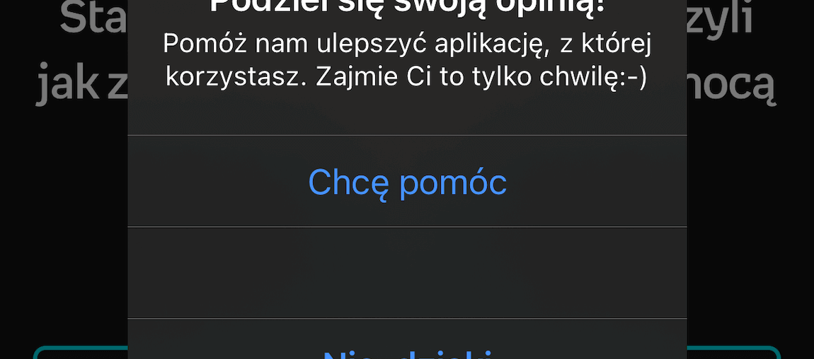 Irytujące powiadomienie o ocenie aplikacji/gry w iOS (iPhone)