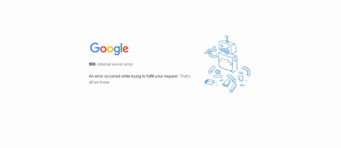 Błąd 500 w domenie Google