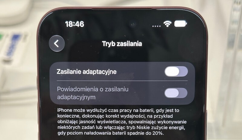 Opcja adaptacyjnego ładowania w iPhone 18 Pro