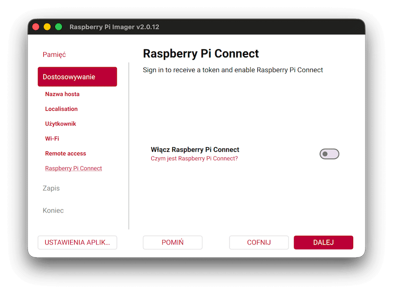 Imager Raspberry Pi - Pi Connect
